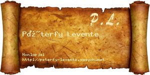 Péterfy Levente névjegykártya