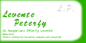 levente peterfy business card